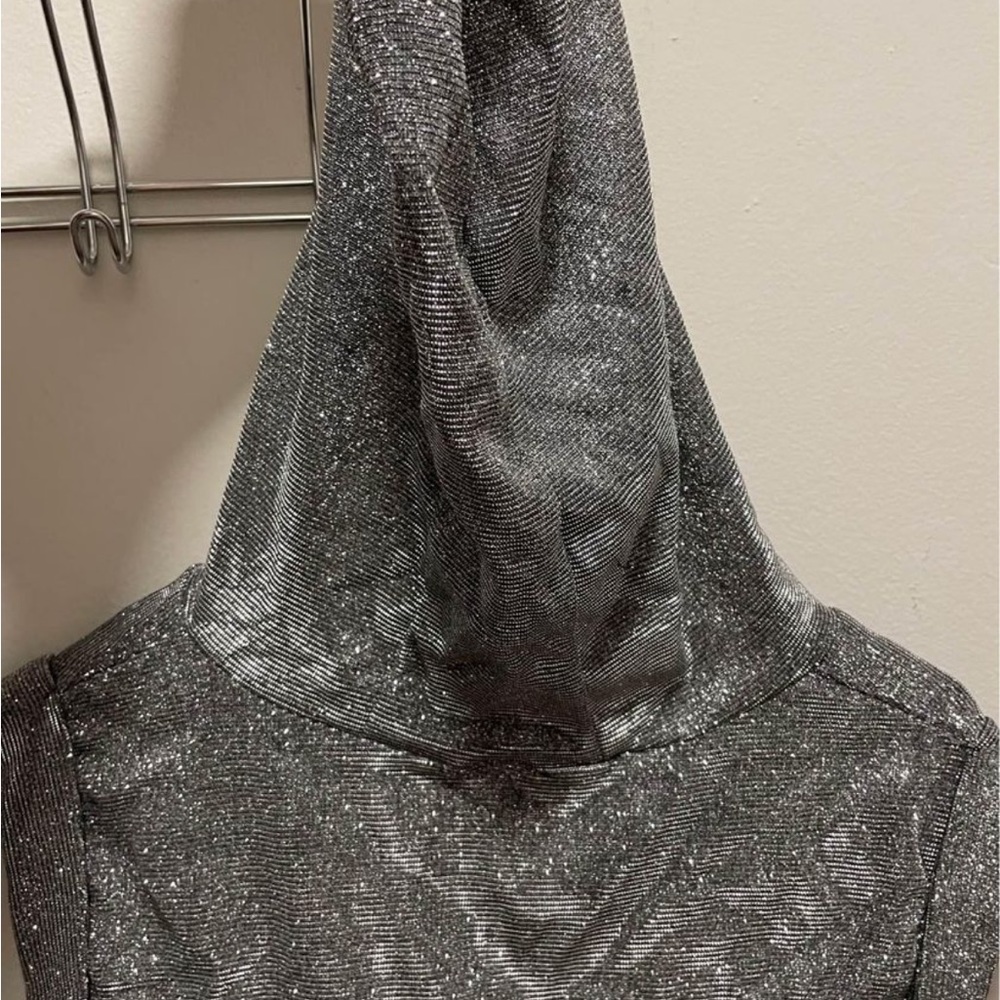 Silver crop top hoodie